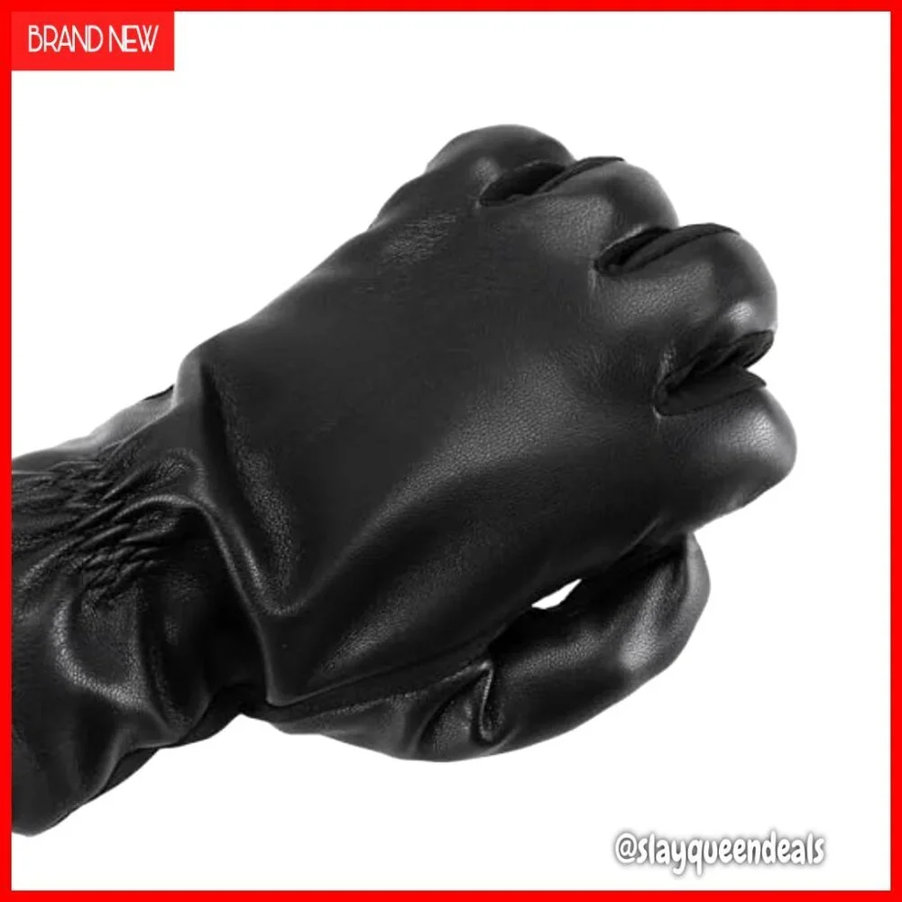 Women's Touchscreen Gloves with Genuine Leather and Fleece Lining